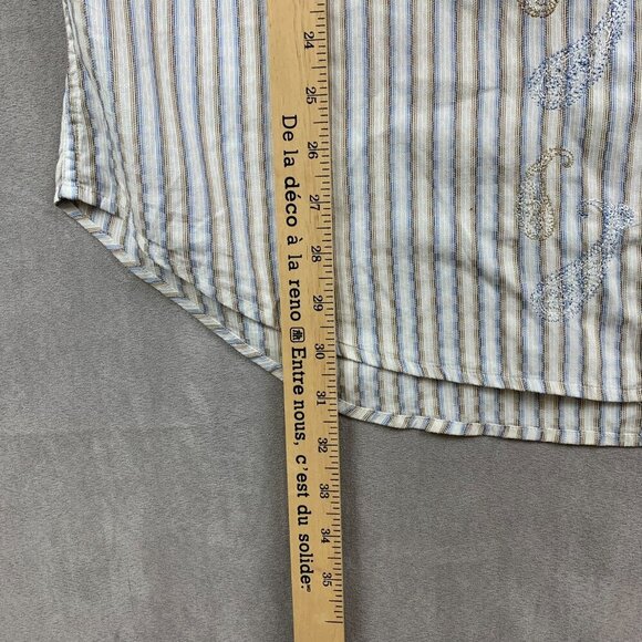 Robert Graham Men Shirt 2XL White Vertical Striped Paisley Button Up Long Sleeve - Picture 9 of 10